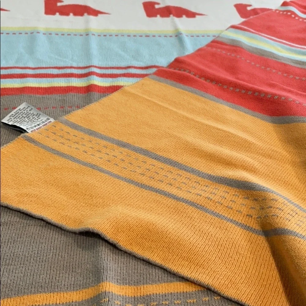 Weegoamigo Dino convoy cotton stroller blanket